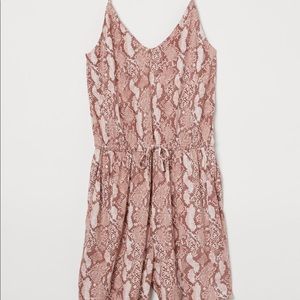 Pink snake print romper